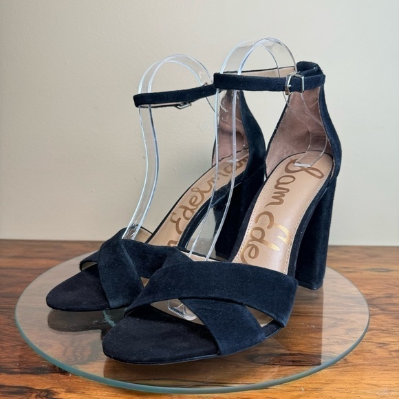 NEW Sam Edelman Yancy black Suede Heel Sandals - Picture 7 of 14
